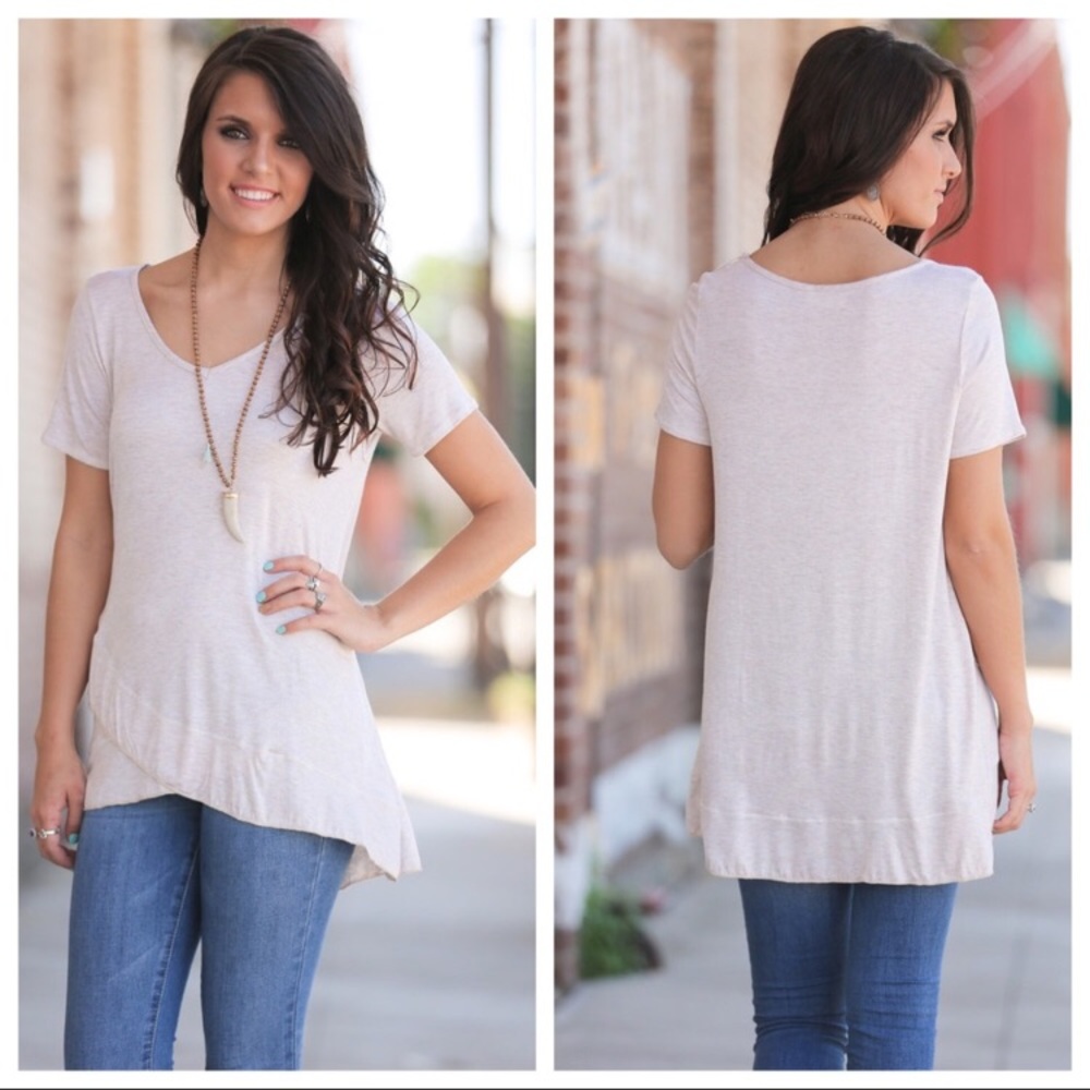 Oatmeal Cross Front Tunic
